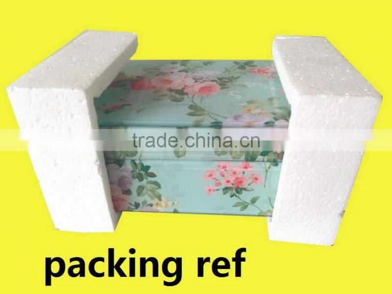 flower pattern glass mirror jewelry box