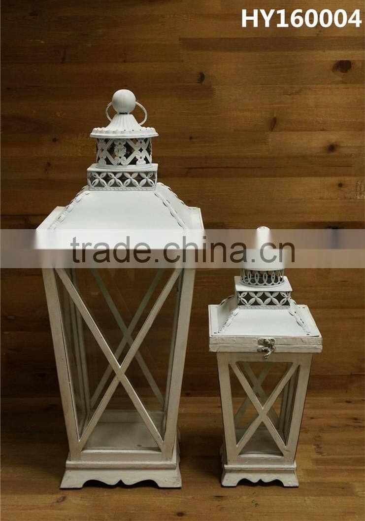 Cheap Outdoor Decoration Lantern Customized Wooden Candle Lantern