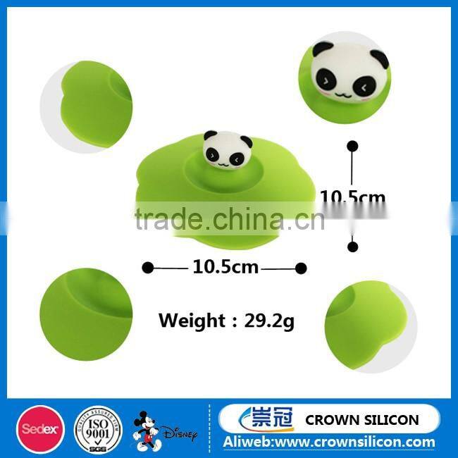 Food grade drinking heat resistance panda silicone cup lid