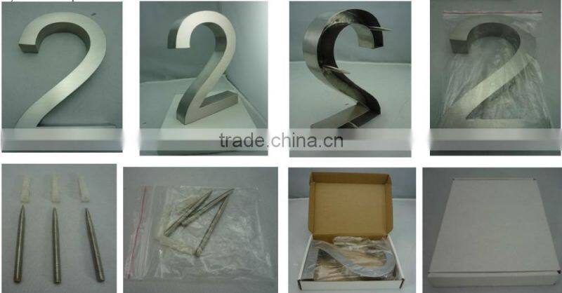 3D Stainless steel house number sign