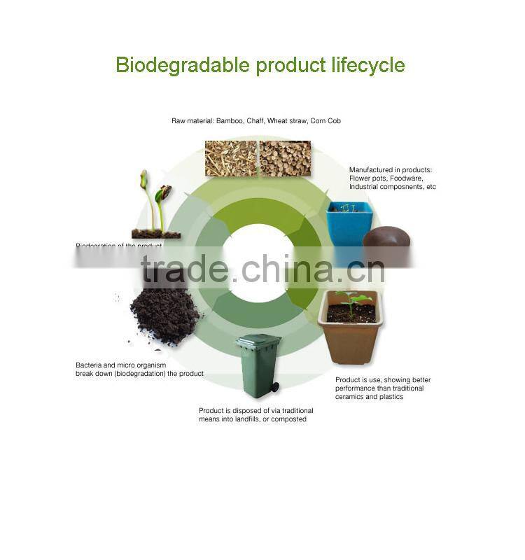 bamboo fiber plant pot with matching trays (saucers)