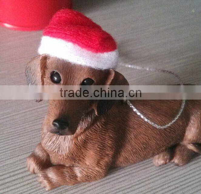 Resin Dachshund dog gift unique christmas tree ornament