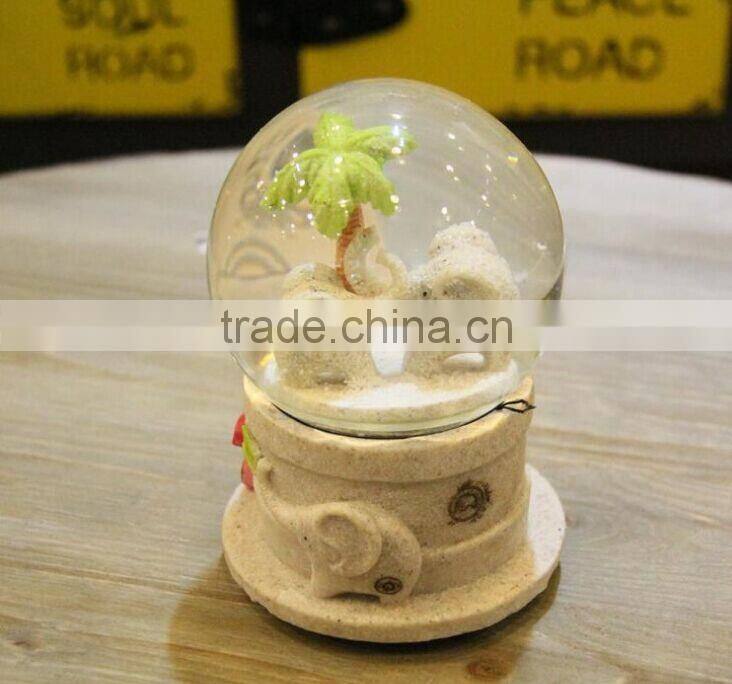 Imitation stones frosted elephant figurine funny animal snow globes