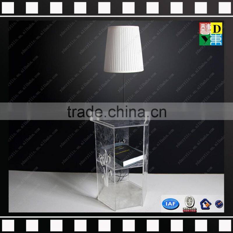 Modern design acrylic bed side lamp table PMMA narrow side table from china manufacturer