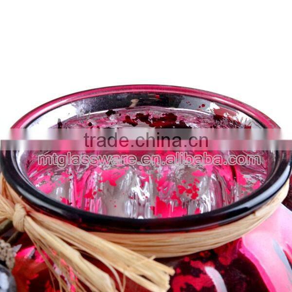 Halloween Theme glass Candle Holder with hanging decar