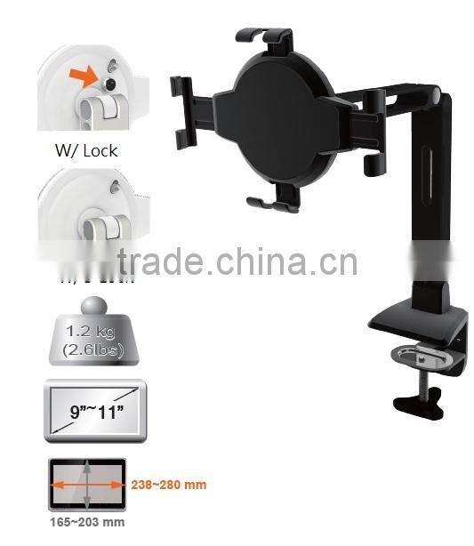 Pad and Tablet Stand Black Clamp for 9"-11" Lock series