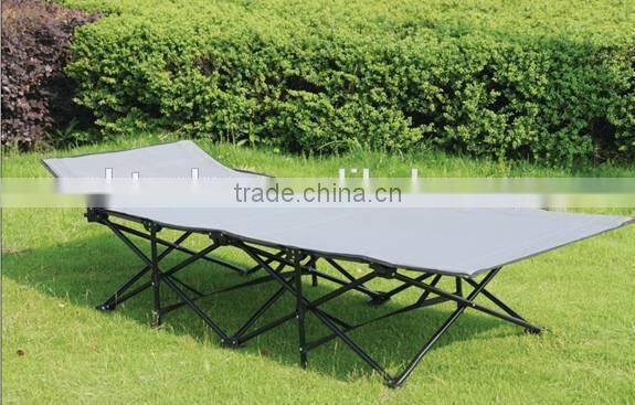 Portable outdoor folding steel tube frame garden bench