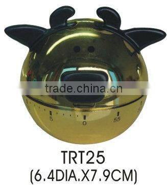 Golden color plastic bull shape countdown mechanical timer/kitchen timer