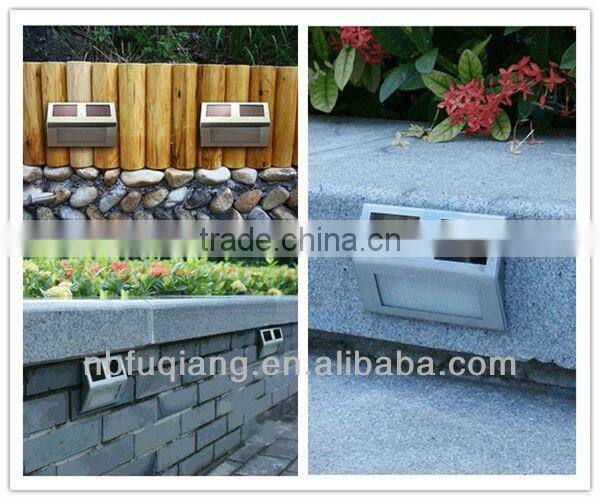 FQ-529 modern wall mounted stainless steel garden solar stair step lights with CE and ROHS certificates
