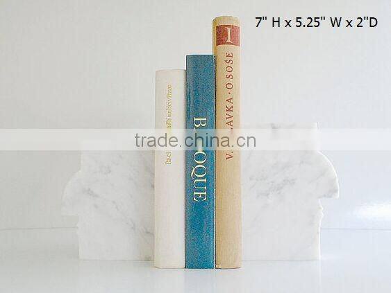 Office display Wholesale Carrara Marble Bookends abstract sculpture bookends contemporary