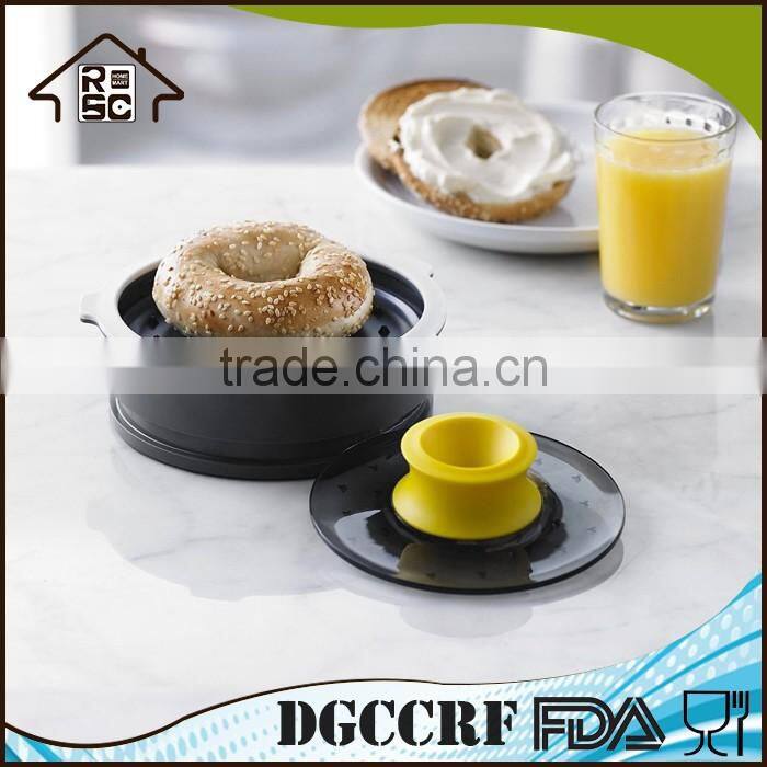 NBRSC Plastic Adjustable Safety Bagel Slicer Slicing Guide with Safety Cutting Finger Guard