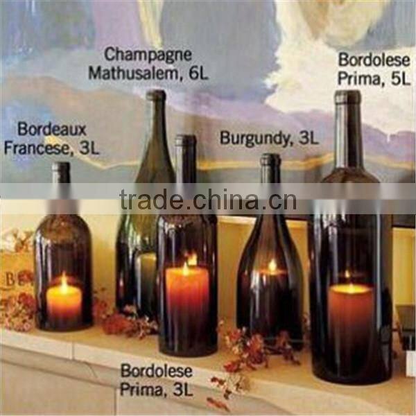 dark green bottles cutted glass candle lanterns