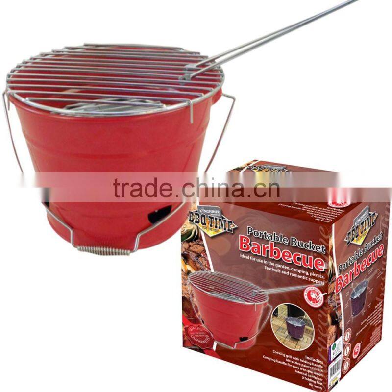 Bucket BBQ charcoal rack 26cm grill light portable inc ash pan