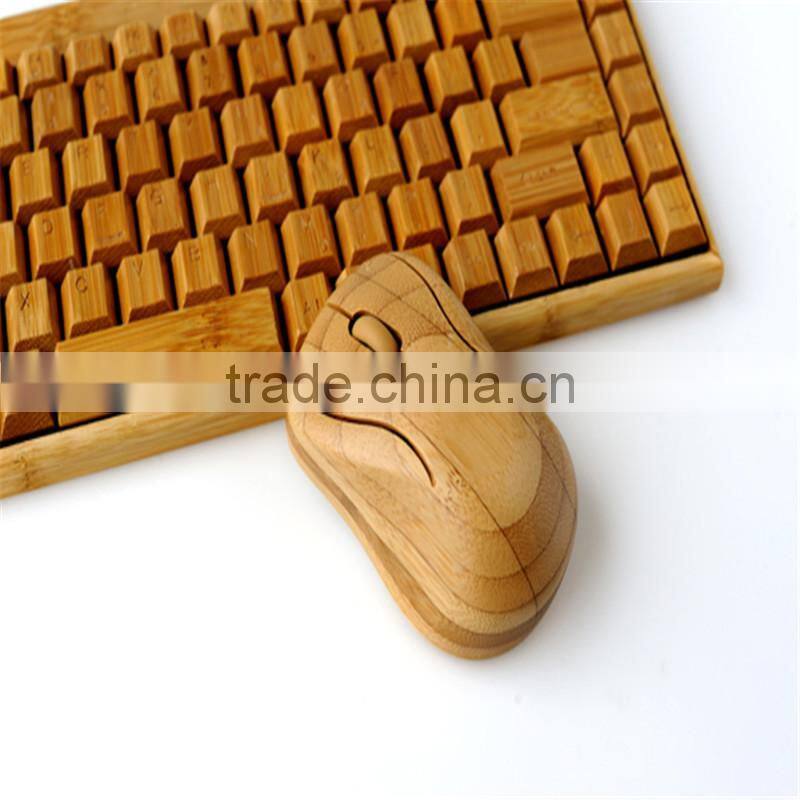 Classical elegant Chinese bamboo wireless suit one key area keyboard & mouse employed universally
