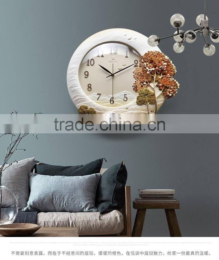 M20A Momoda Living room dining room Creative fancy elegant 3D tree wall clock quartz home decoration gold silver art wall clock
