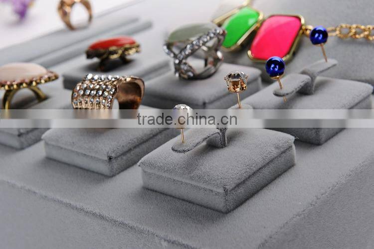 Velvet cover MDF necklace ring display tray for jewelry