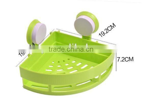 Vacuum suction cup bathroom and kitchen plastic triangle shelf/holder