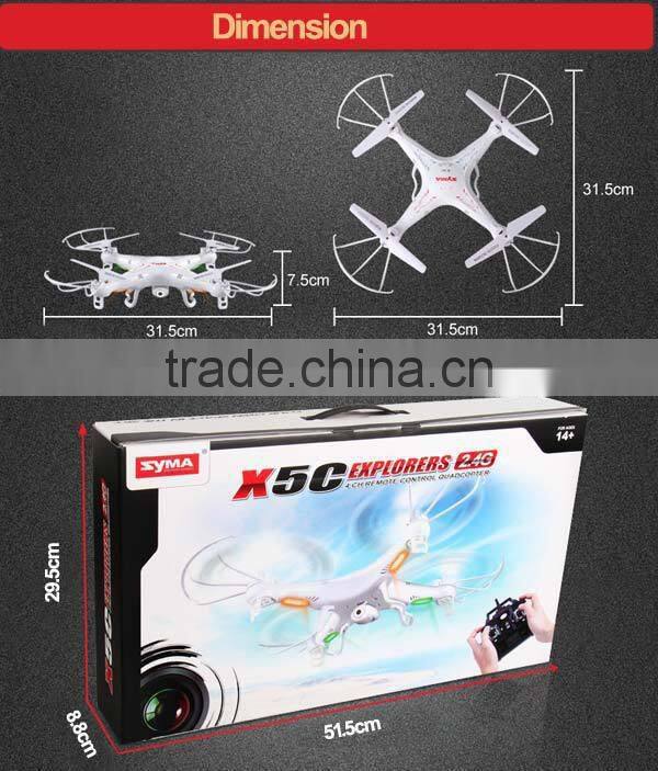 2015 drone!!! 2.4g 4CH rc quadrocopter with hd camera 2mp drone SYMA X5C