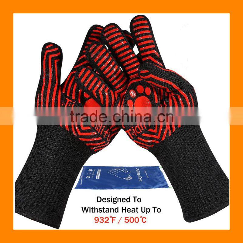 932F Heat Resistant Oven Mitts Kitchen Heatproof BBQ Cooking Grilling Welding Baking Protective Gloves