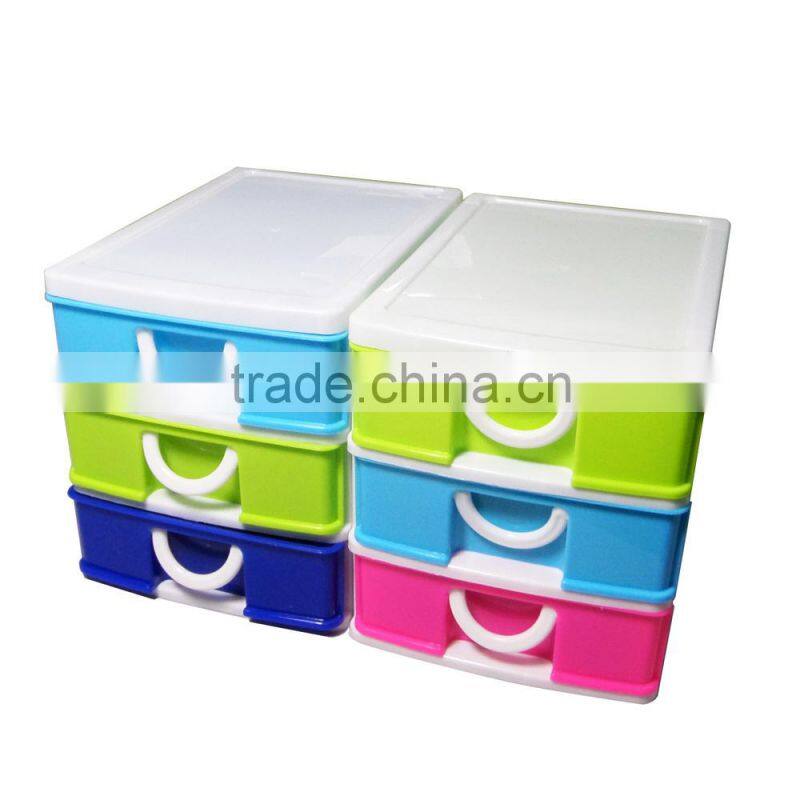 ECO-friendly cheap 3 tier desktop mini stackable plastic storage drawers