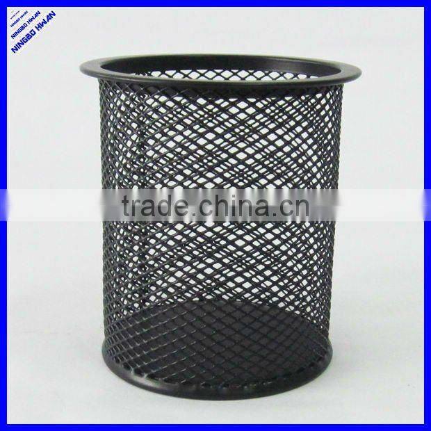 High quality desktop black square metal mesh pen holder