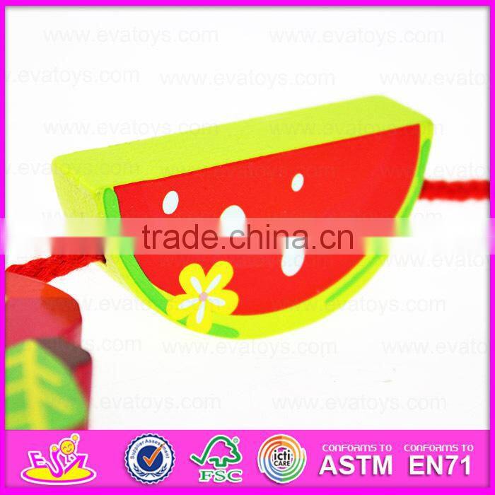 2015 Wooden Happy Threading Toys for Kids,Children DIY hand threading toy,Threading educational kids wooden blocks toy W11E041