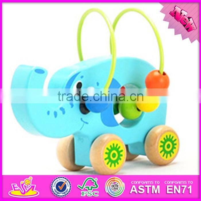 2017 new design educational kids play wooden toy bead maze W11B135