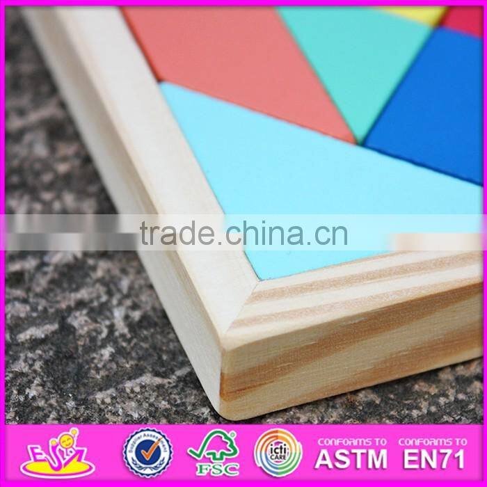 2016 new design educational toy wooden 7 piece tangram puzzles W14A178