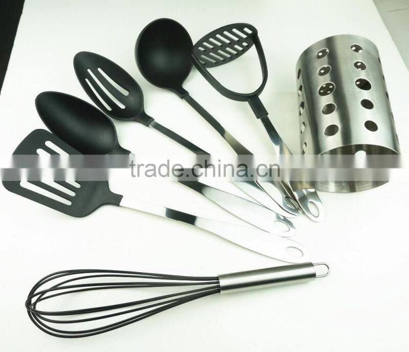 32017 7PCS NYLON KITCHEN TOOLS WITH S/S STAND