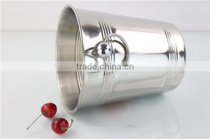 bar using custom logo stainless steel beer drinking ice bucket with handle