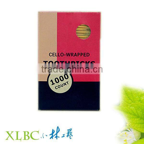 PP wrapped box mint bamboo toothpicks