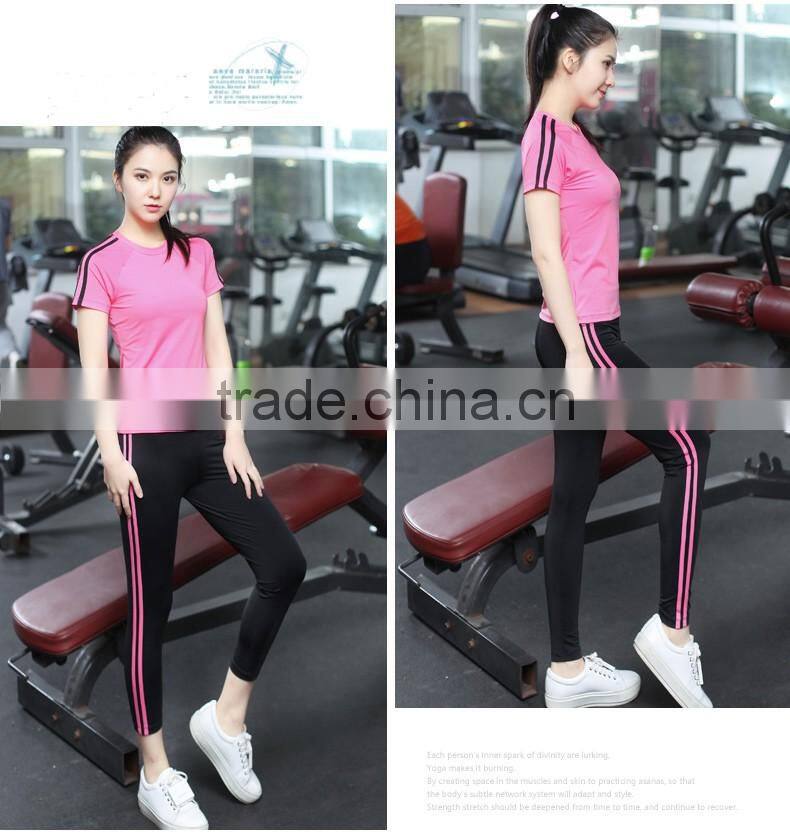 wholesale clothing apparel OEM spandex+nylon sports wears sets for women 2016