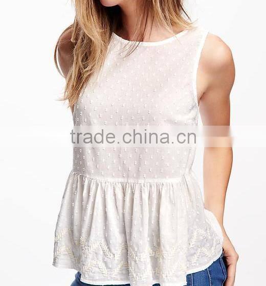 2016 Fashion Embroidered Peplum Top for Women HST8060