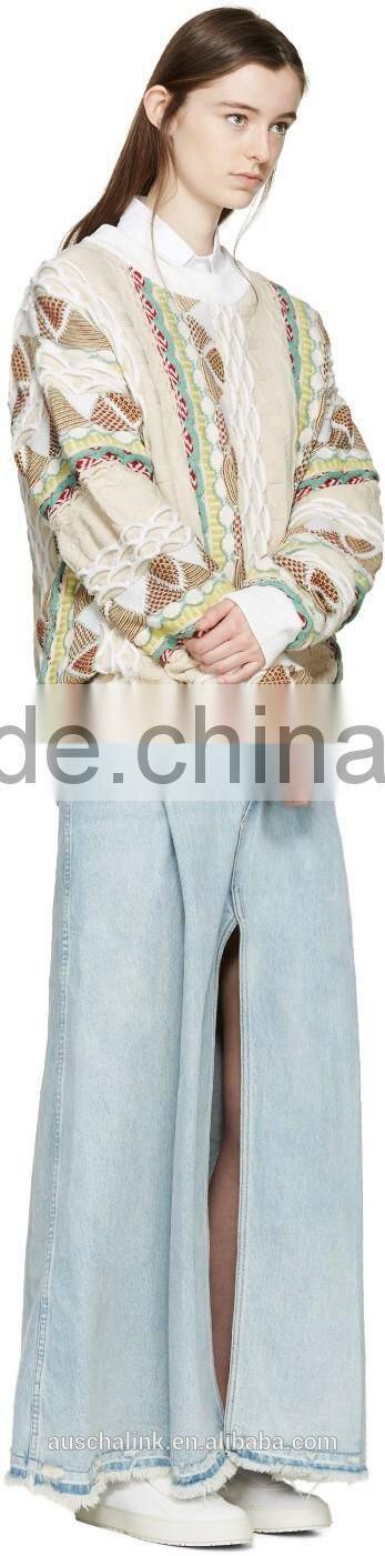 autumn high quality women jacquard sweater fashion pattern