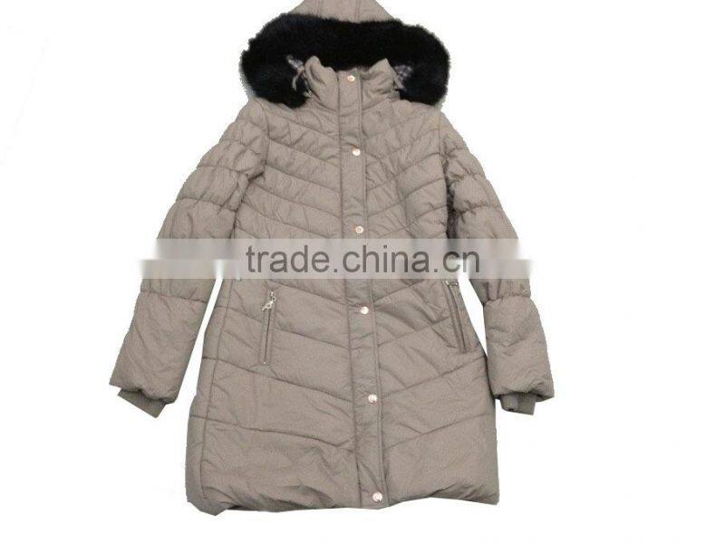 fashion disign winter women's coat with fur hood