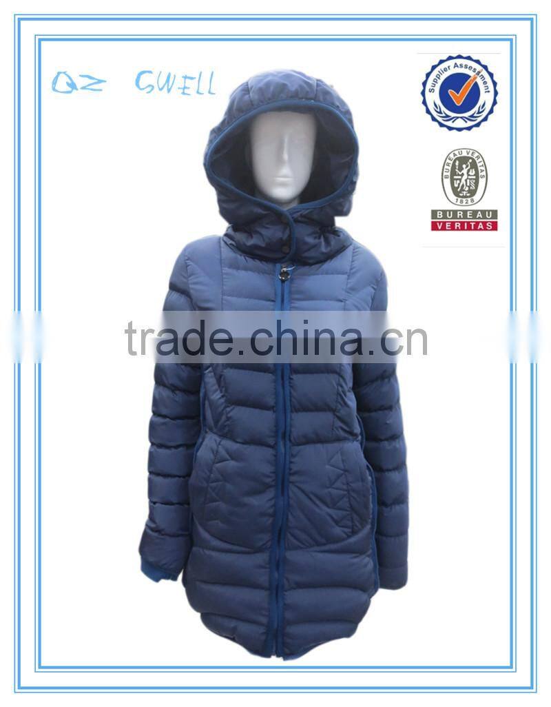 Fashion winter lady puffy jacket long padded coat