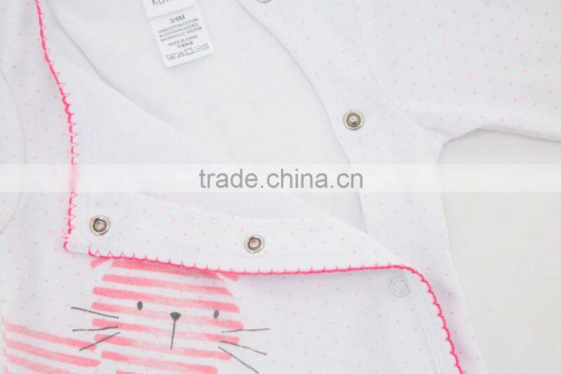 2017 New Fashion Girl Clothes 100% Cotton Animal Design Newborn Baby Rompers For Winter