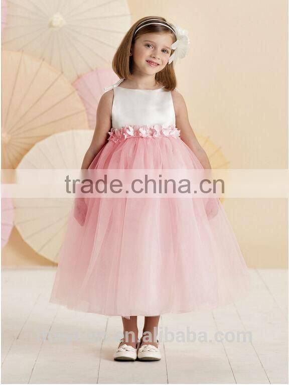 cute baby strap tulle flower ball gown flower girl dress