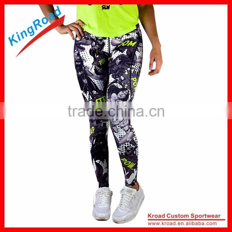 Custom Sublimation Printed fitness leggings, compression tights