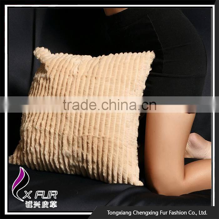 CX-D-99 New Design Rabbit Fur Cushion Cover For Office Chair