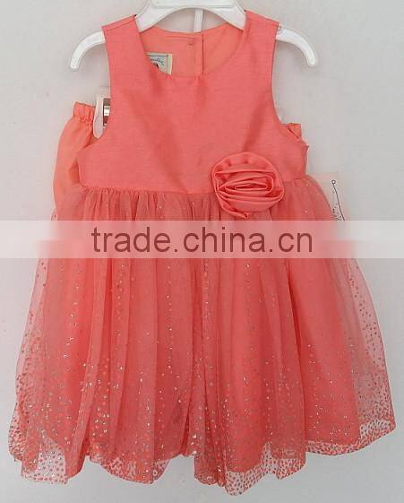 lovely baby girls pink embroidered dress with underwear for summer