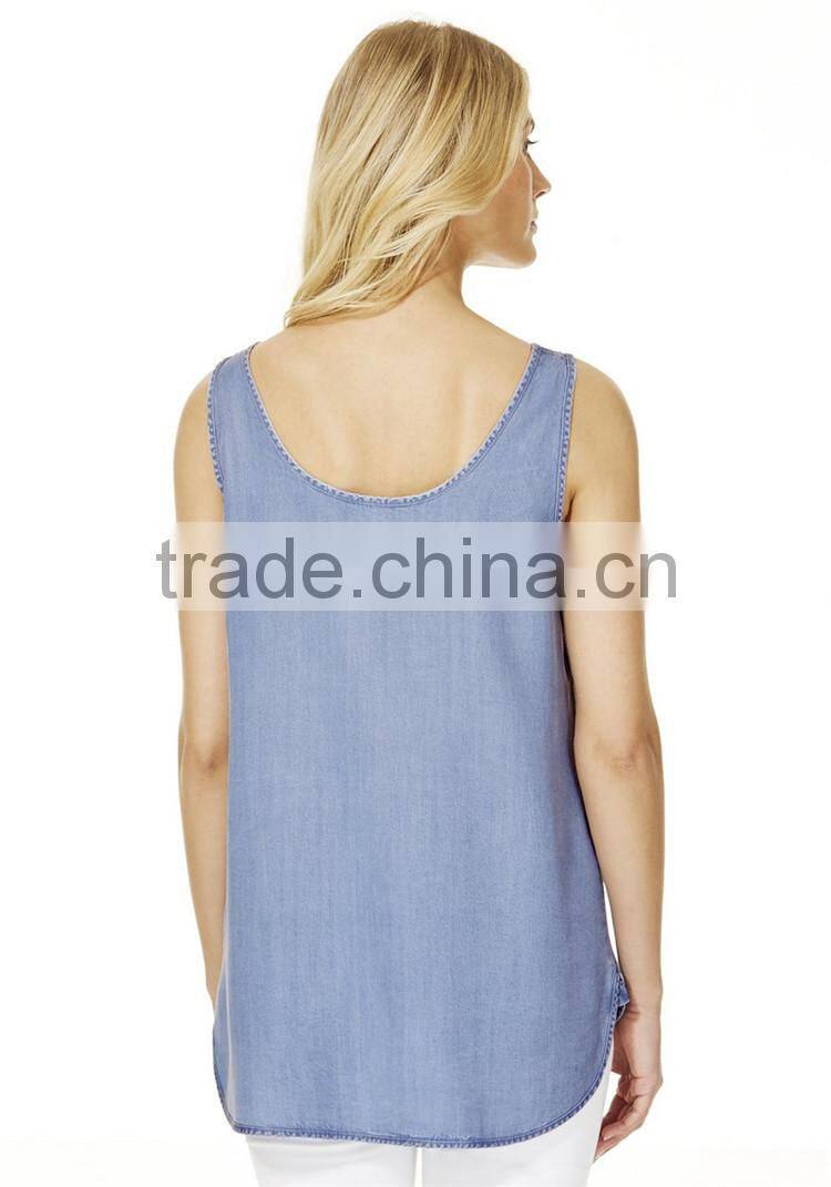 Fashion good quality Tencel Shell women's t back tank top