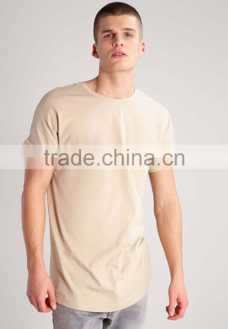 MGOO OEM Service Round Neck Long Line T Shirt Mens Slim Fit Plain T Shirts Wholesale