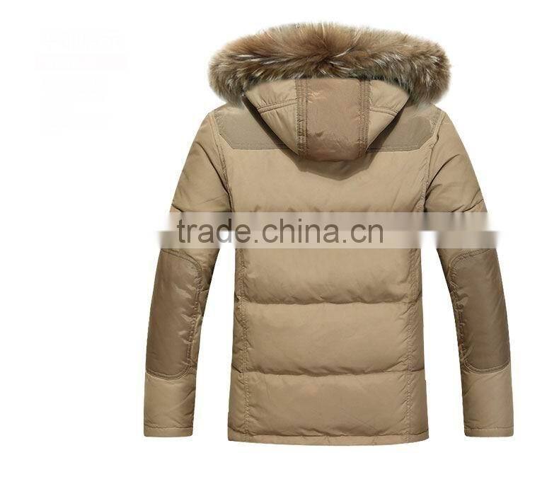 Winter Warm Fur Hoody Man Quilting Padded Jacket