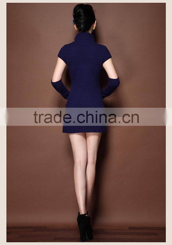 2015 new design sexy embroidery knitted cheongsam