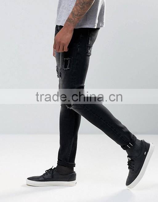 2016 new fashion skinny jeans mens wholesale ripped jeans