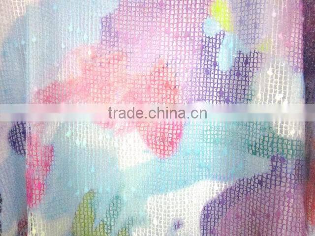 2015 latest lace with digital print design sweater