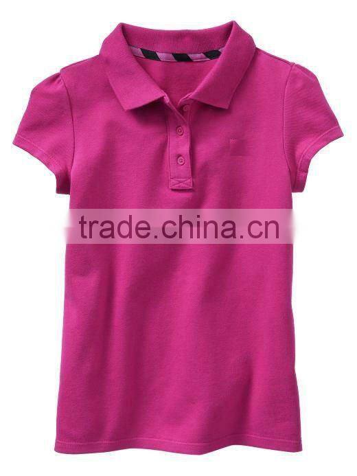 LITTLE GIRLS PLAIN POLO T SHIRT