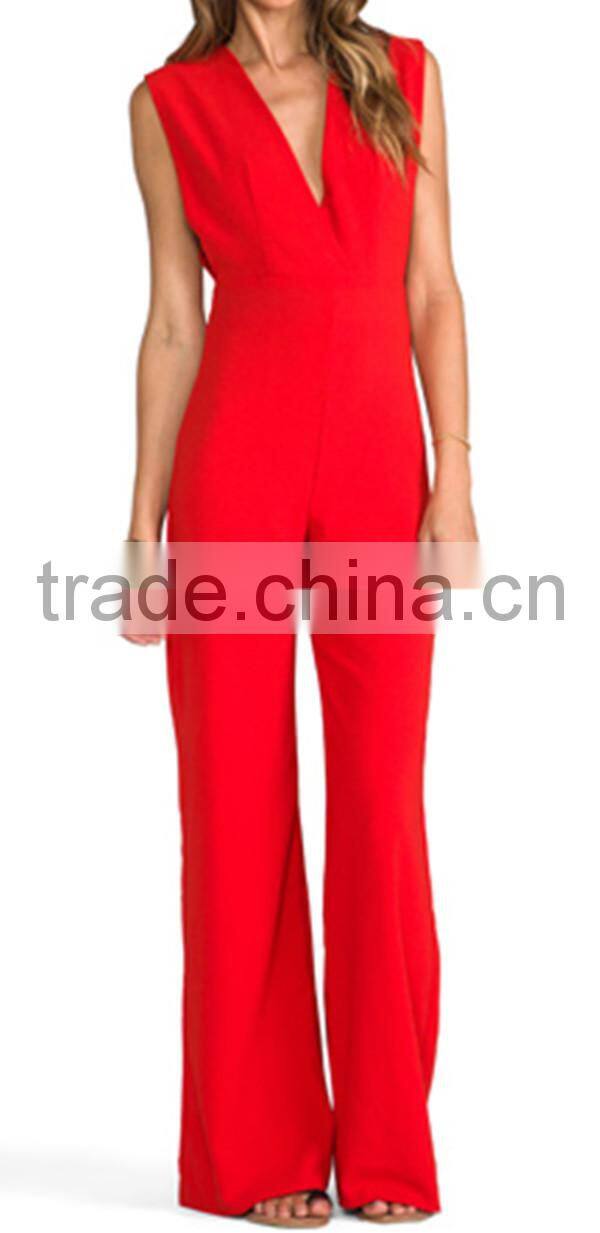 girls/ladies sexy Deep v-neck loose jumpsuits R0023