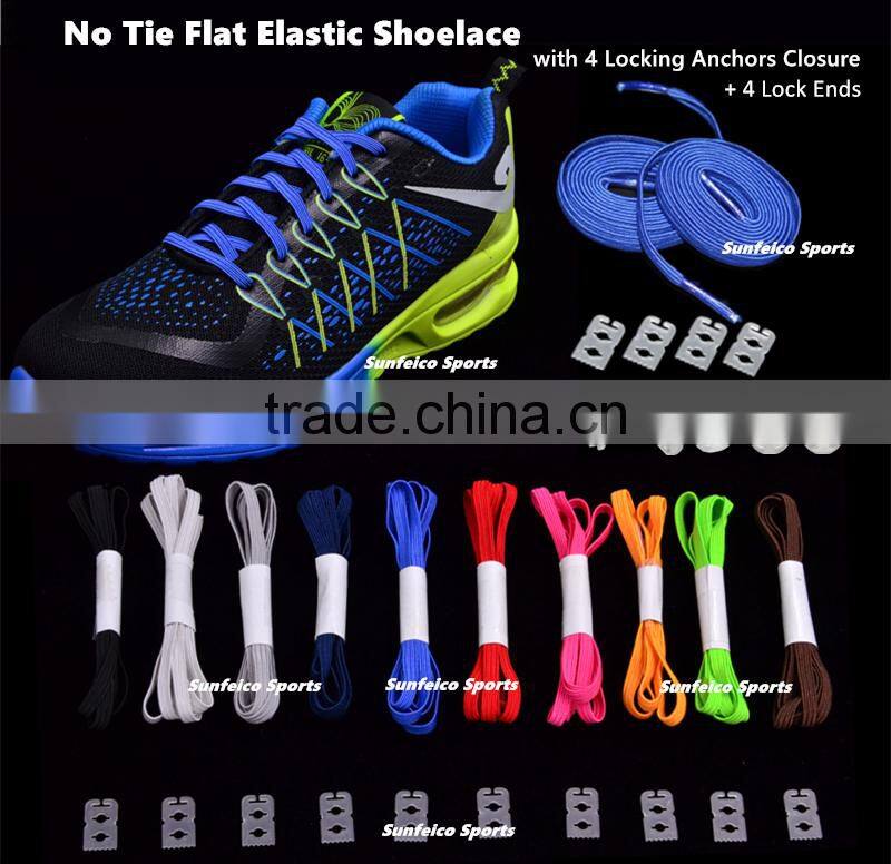 Flexible No Need Tie Footwear Laces for Outdoor Sports Sneakers - Customized No-Tie Red Shoelaces fits Running Shoe Casual Shoes
